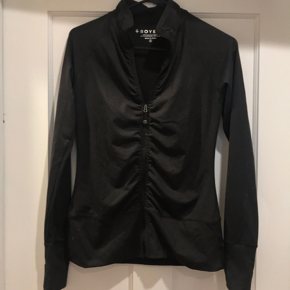 Black workout zip up